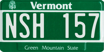 VT license plate NSH157
