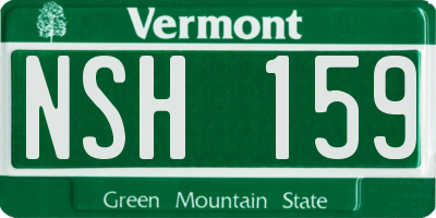 VT license plate NSH159