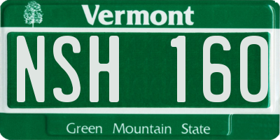 VT license plate NSH160