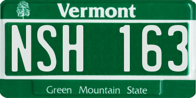 VT license plate NSH163