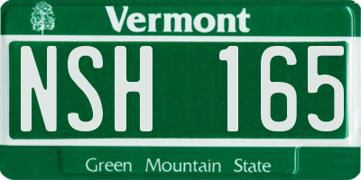 VT license plate NSH165