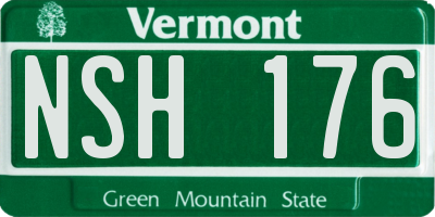 VT license plate NSH176