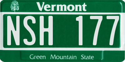 VT license plate NSH177