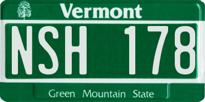 VT license plate NSH178