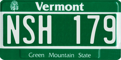 VT license plate NSH179