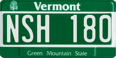 VT license plate NSH180