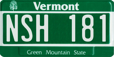 VT license plate NSH181