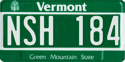 VT license plate NSH184