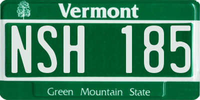 VT license plate NSH185