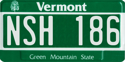VT license plate NSH186