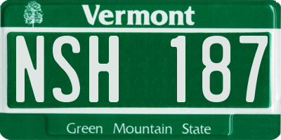 VT license plate NSH187