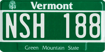 VT license plate NSH188