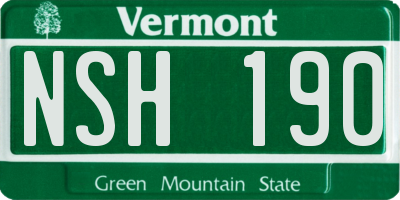VT license plate NSH190