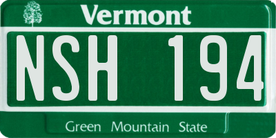 VT license plate NSH194