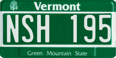 VT license plate NSH195