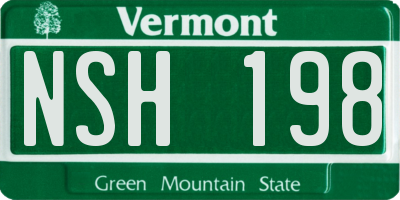 VT license plate NSH198