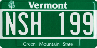 VT license plate NSH199