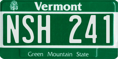 VT license plate NSH241