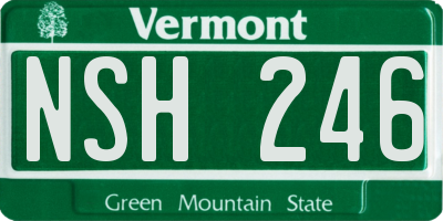 VT license plate NSH246