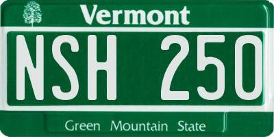 VT license plate NSH250