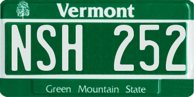 VT license plate NSH252