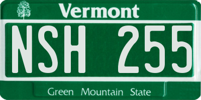VT license plate NSH255