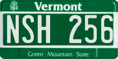 VT license plate NSH256