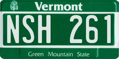 VT license plate NSH261