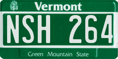 VT license plate NSH264
