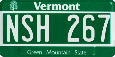 VT license plate NSH267