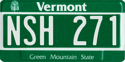 VT license plate NSH271