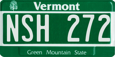 VT license plate NSH272