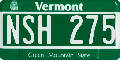 VT license plate NSH275
