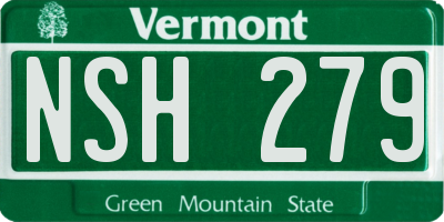 VT license plate NSH279