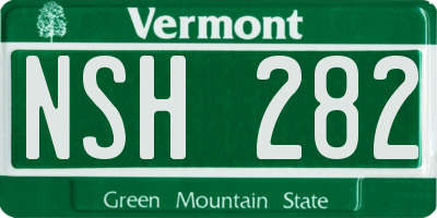 VT license plate NSH282