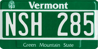 VT license plate NSH285