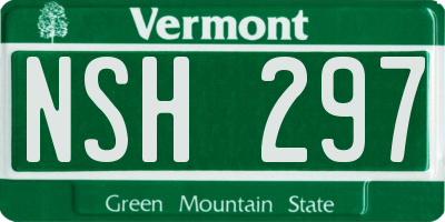 VT license plate NSH297