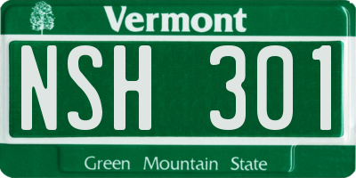 VT license plate NSH301