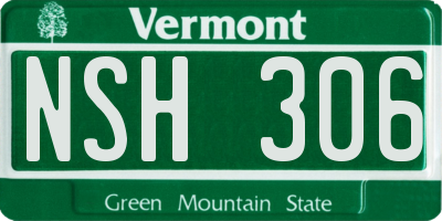 VT license plate NSH306