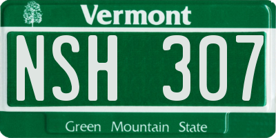 VT license plate NSH307