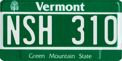 VT license plate NSH310