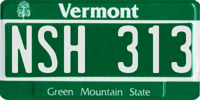 VT license plate NSH313