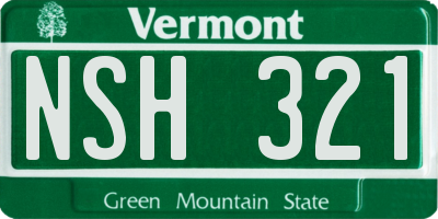 VT license plate NSH321