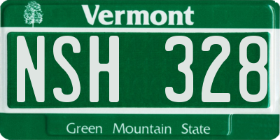 VT license plate NSH328
