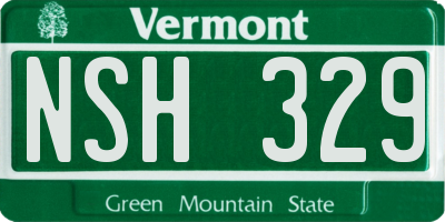 VT license plate NSH329