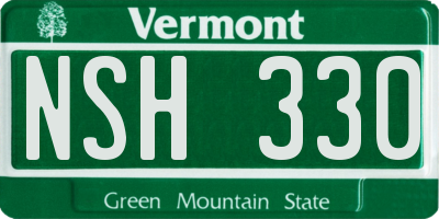 VT license plate NSH330