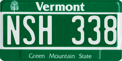 VT license plate NSH338