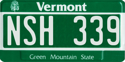 VT license plate NSH339