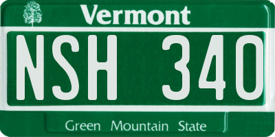 VT license plate NSH340
