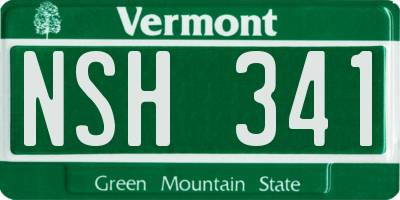 VT license plate NSH341